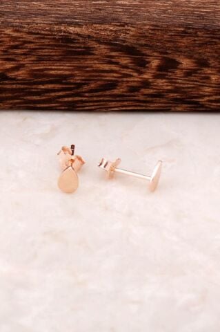 Rose Gümüş Damla Mini Küpe 4343