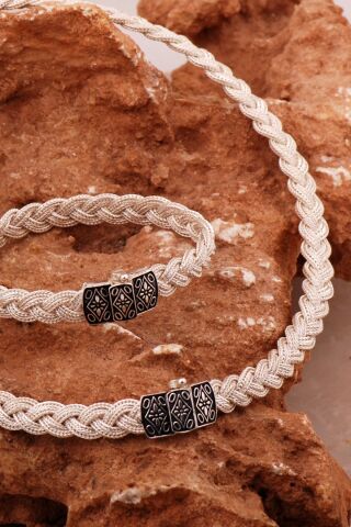 Midyat Hasırı El Örmesi Gümüş Set 2180