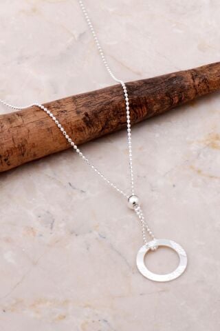 İtalyan Gümüş Halka Tasarım Kolye 7098