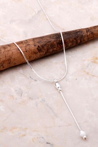 İtalyan Gümüş Sallantılı Kolye 7099