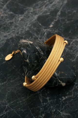 Hasır Dorissa Altın Kaplama Elişi Gümüş Set 2749