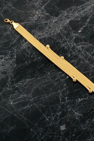 Hasır Dorissa Altın Kaplama Elişi Gümüş Set 2749