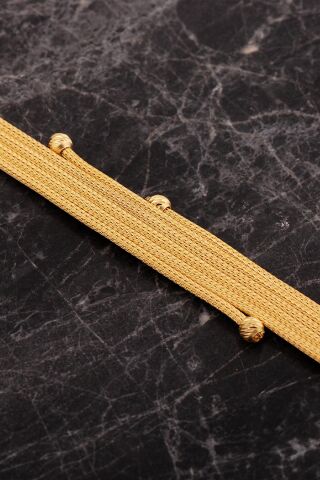 Hasır Dorissa Altın Kaplama Elişi Gümüş Set 2749