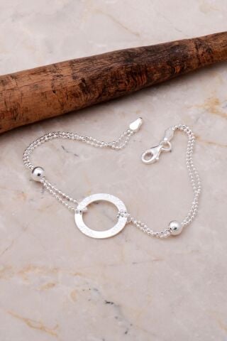 İtalyan Gümüş Halka Tasarımlı Bileklik 3578