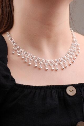 Telkari İşlemeli Kişniş Akıtma Gümüş Kolye 6599