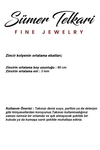 Kazaziye Tığ Örgü Elişi Altın Kaplama 1000 Ayar Gümüş Zincir Kolye 8111