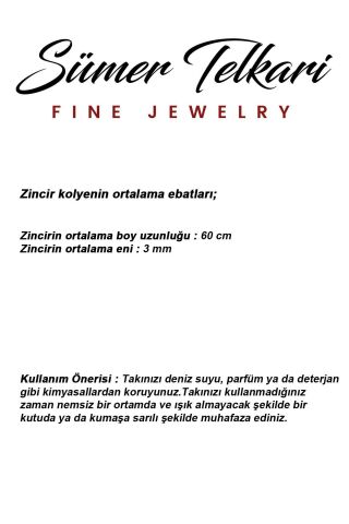 Kazaziye Tığ Örgü Elişi Altın Kaplama 1000 Ayar Gümüş Zincir Kolye 8111