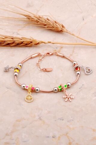 Mineli Rose Gümüş Şans Bileklik 4510