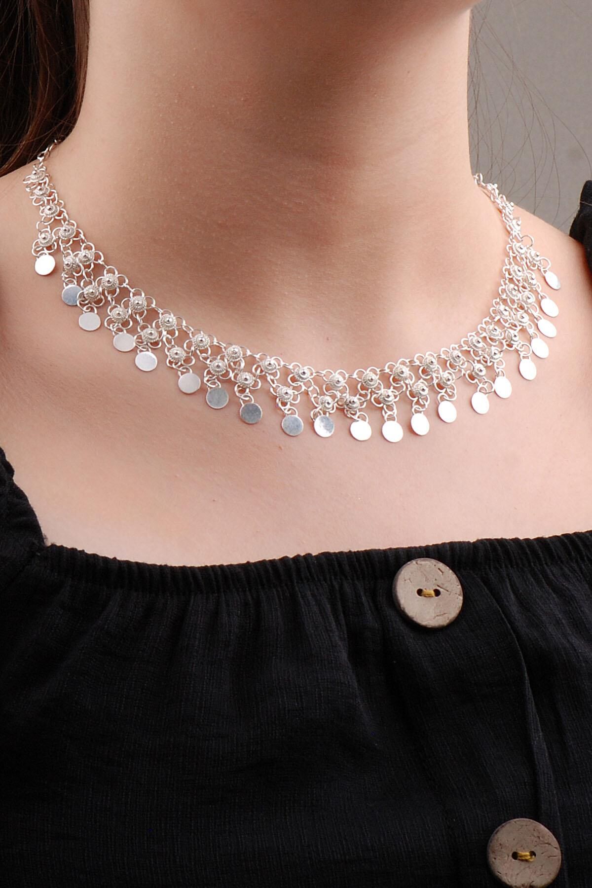 Telkari İşlemeli Kişniş Akıtma Gümüş Kolye 6600