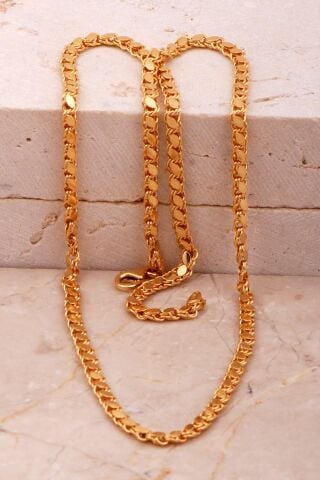 Pullu Altın Kaplama 55 Cm Gümüş Zincir Kolye 74