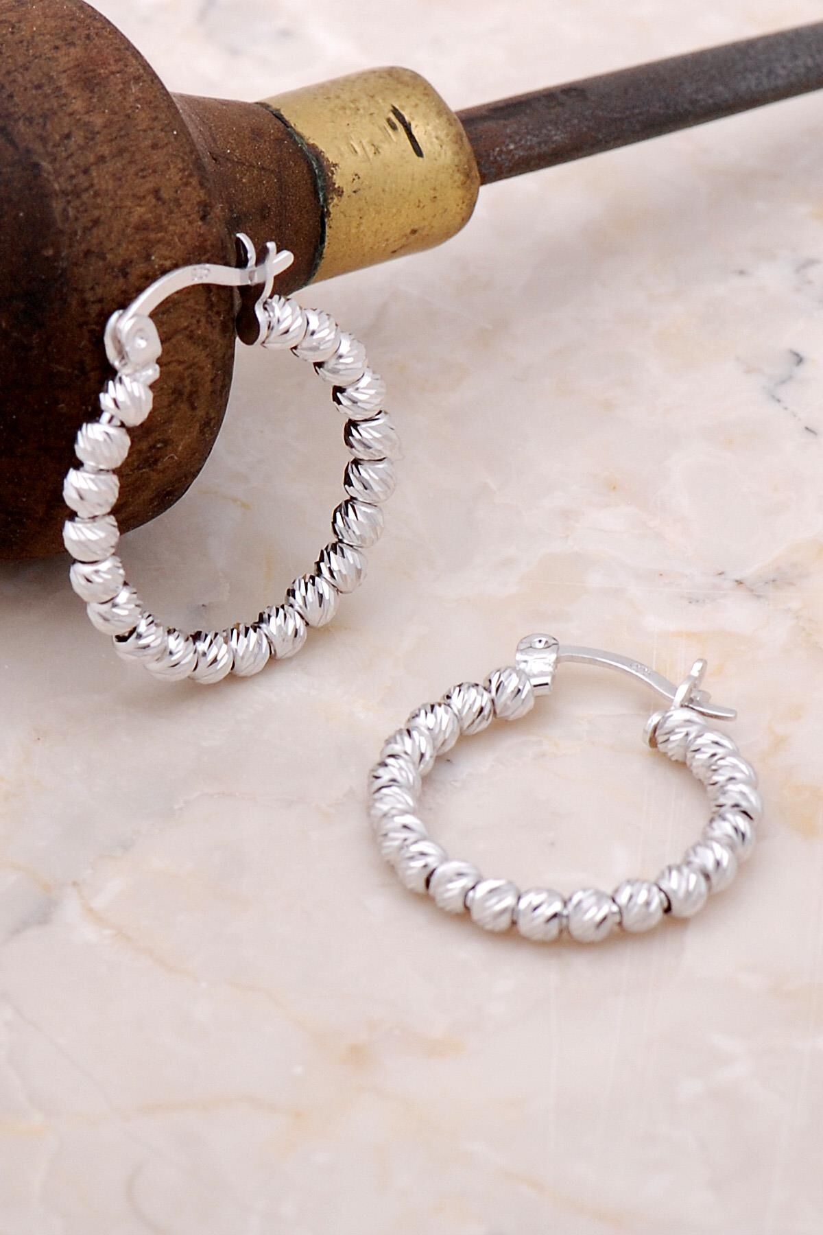 Toplu Dorissa Gümüş Halka Küpe 4958