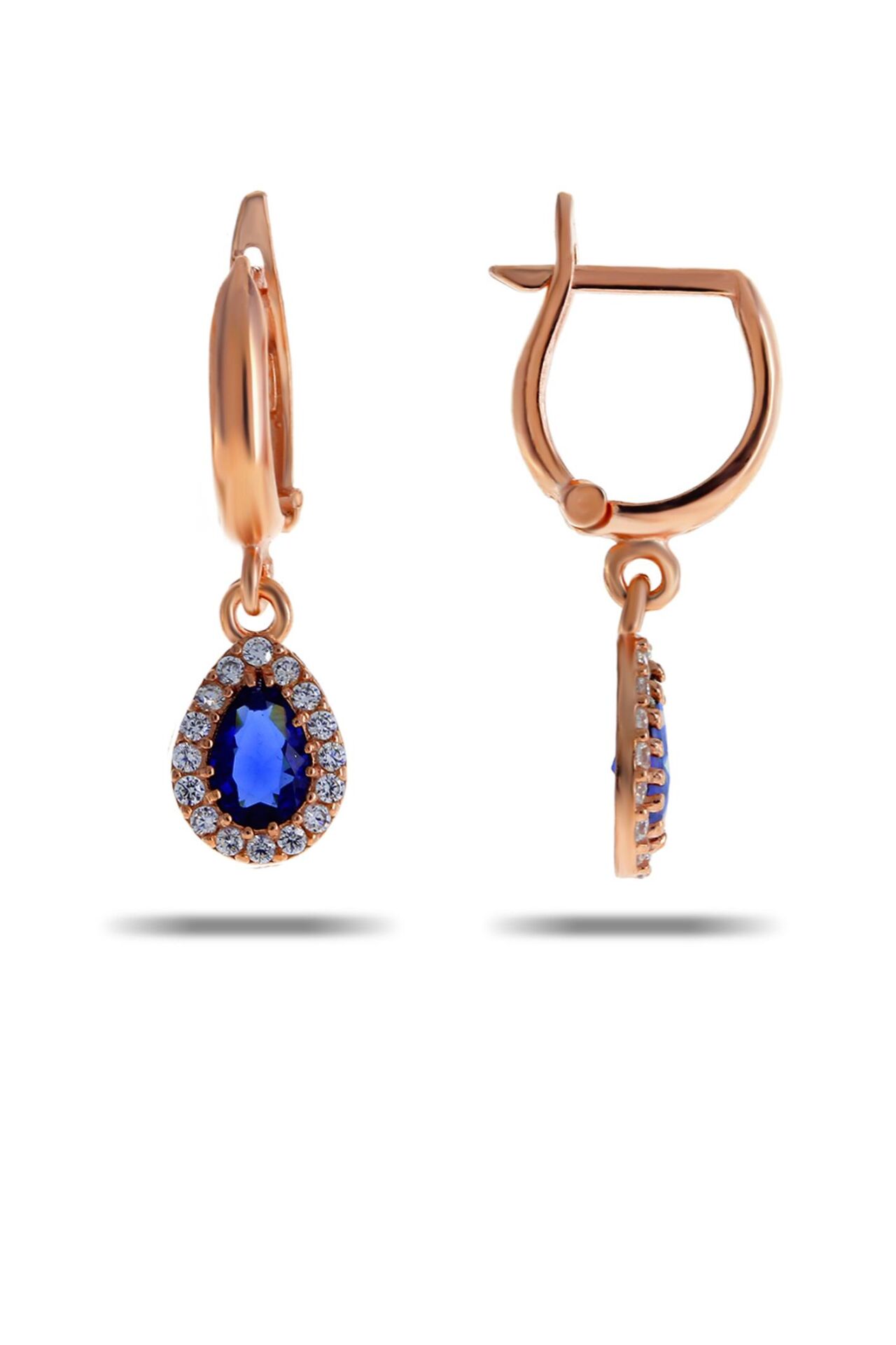 Safir Damla Rose Gümüş Küpe 4959