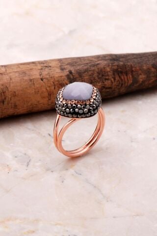 Opal Taşlı Rose Gümüş Yüzük 3087