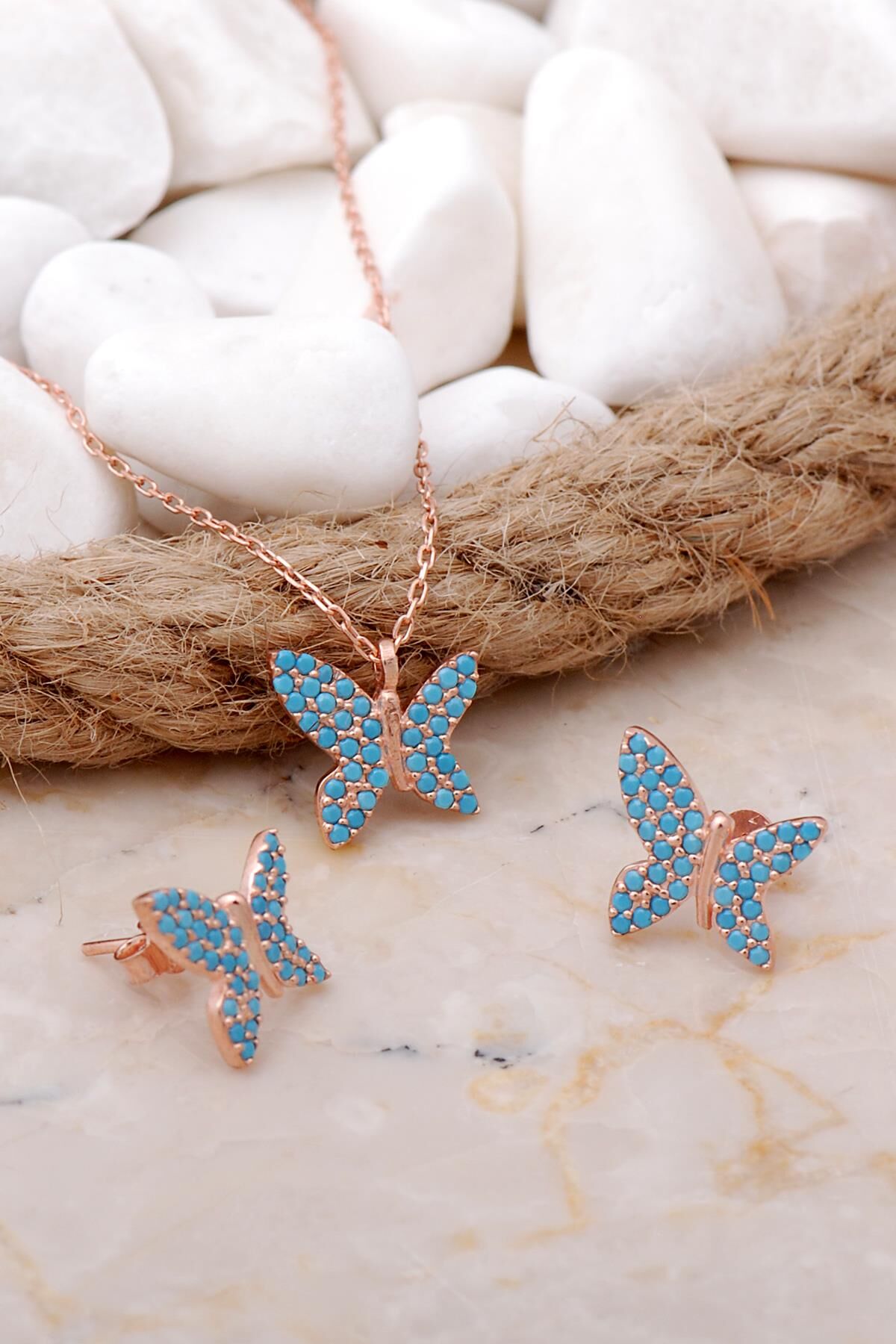 Rose Gümüş Kelebek Mini İkili Set 2022