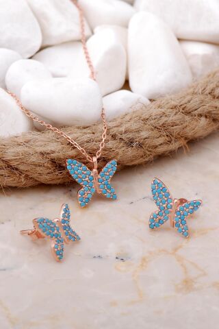 Rose Gümüş Kelebek Mini İkili Set 2022