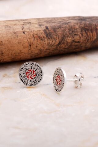 Anadolu Motifli Elişi Gümüş Taşsız Küpe 6032