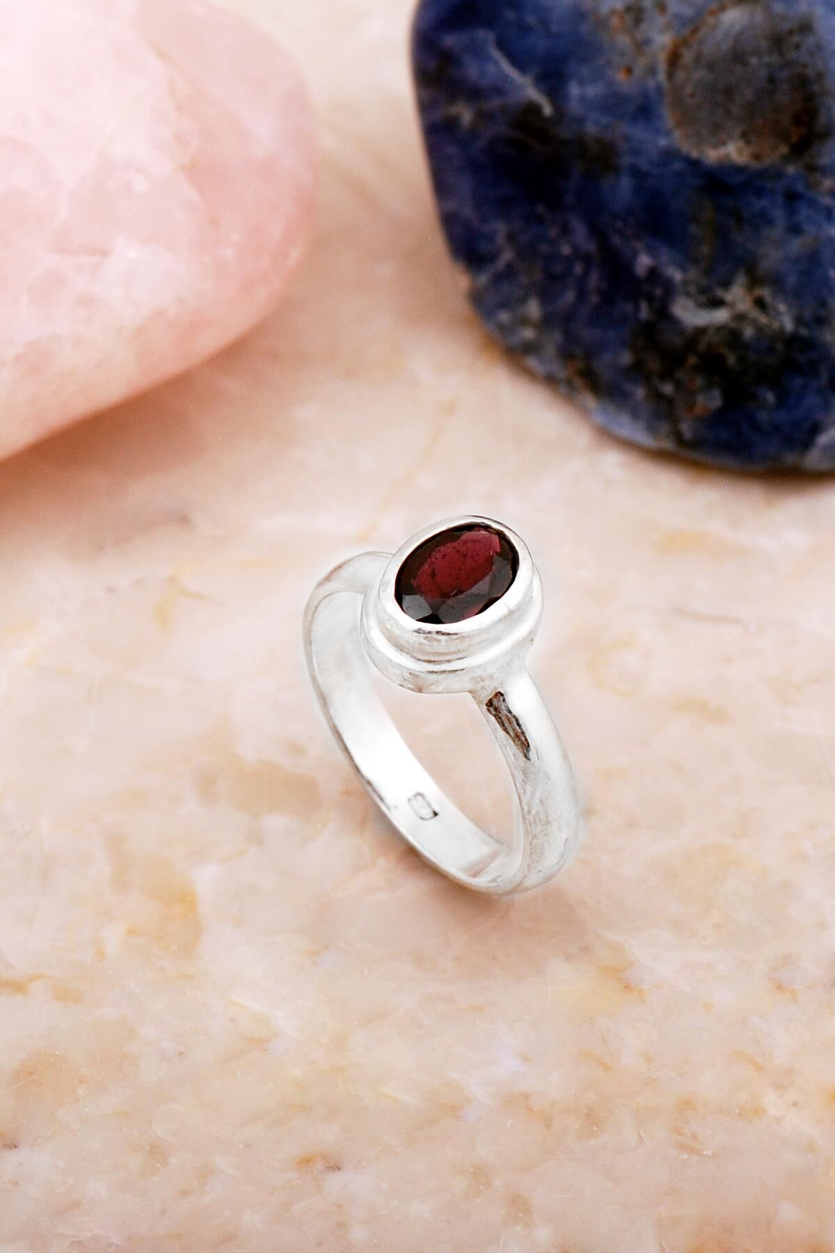 Ametist Taşlı Tasarım Gümüş Yüzük 5903