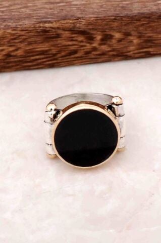 Firavun Serisi Oniks Taşlı Gümüş Erkek Yüzük 646