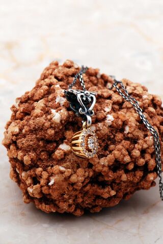 Pırlanta Model Tektaş Elişi Gümüş Kolye 7300