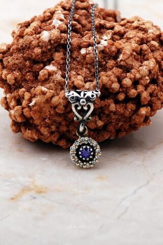 Pırlanta Model Tektaş Elişi Gümüş Kolye 7301