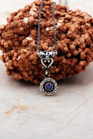 Pırlanta Model Tektaş Elişi Gümüş Kolye 7301