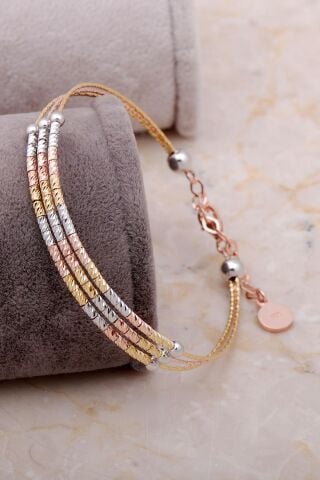 Dorissa Altın Yaldızlı Gümüş Bilezik 3328