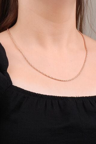 Rose Gümüş Burgu 54 Cm Zincir Kolye 6616