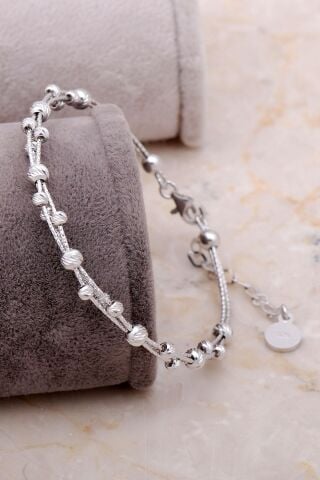 Dorika Rodyumlu 925 Ayar Gümüş Sarma Bilezik 3331