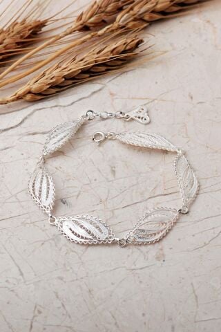 Telkari Tasarım Elişi 925 Ayar Gümüş Bileklik 4865