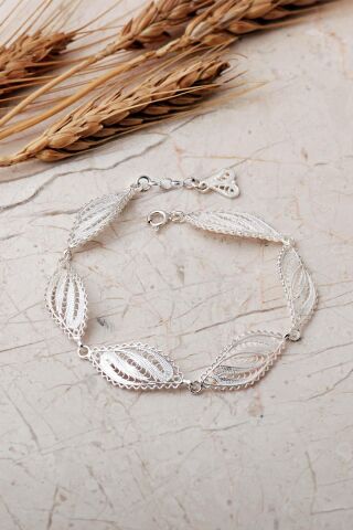 Telkari Tasarım Elişi 925 Ayar Gümüş Bileklik 4865