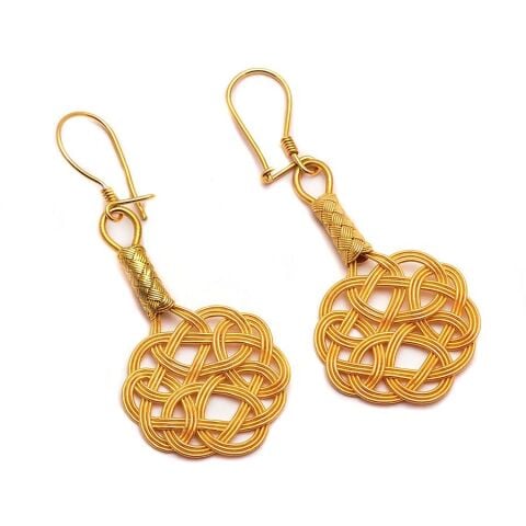 Aşk Düğümü Altın Yaldızlı Kazaziye El Sarması Gümüş Set 1109