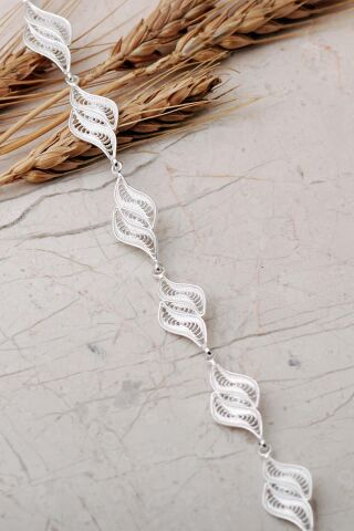 Telkari Tasarım Elişi 925 Ayar Gümüş Bileklik 4866