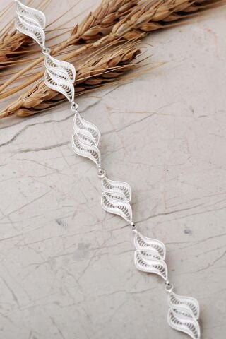 Telkari Tasarım Elişi 925 Ayar Gümüş Bileklik 4866