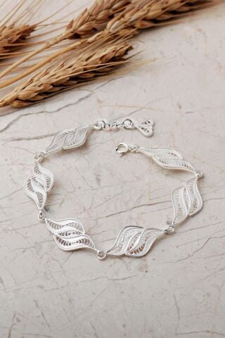 Telkari Tasarım Elişi 925 Ayar Gümüş Bileklik 4866