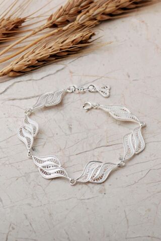 Telkari Tasarım Elişi 925 Ayar Gümüş Bileklik 4866