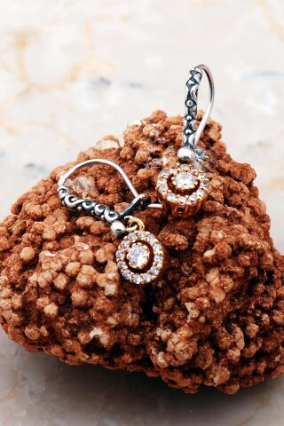 Pırlanta Model Tektaş Elişi Gümüş Küpe 5514