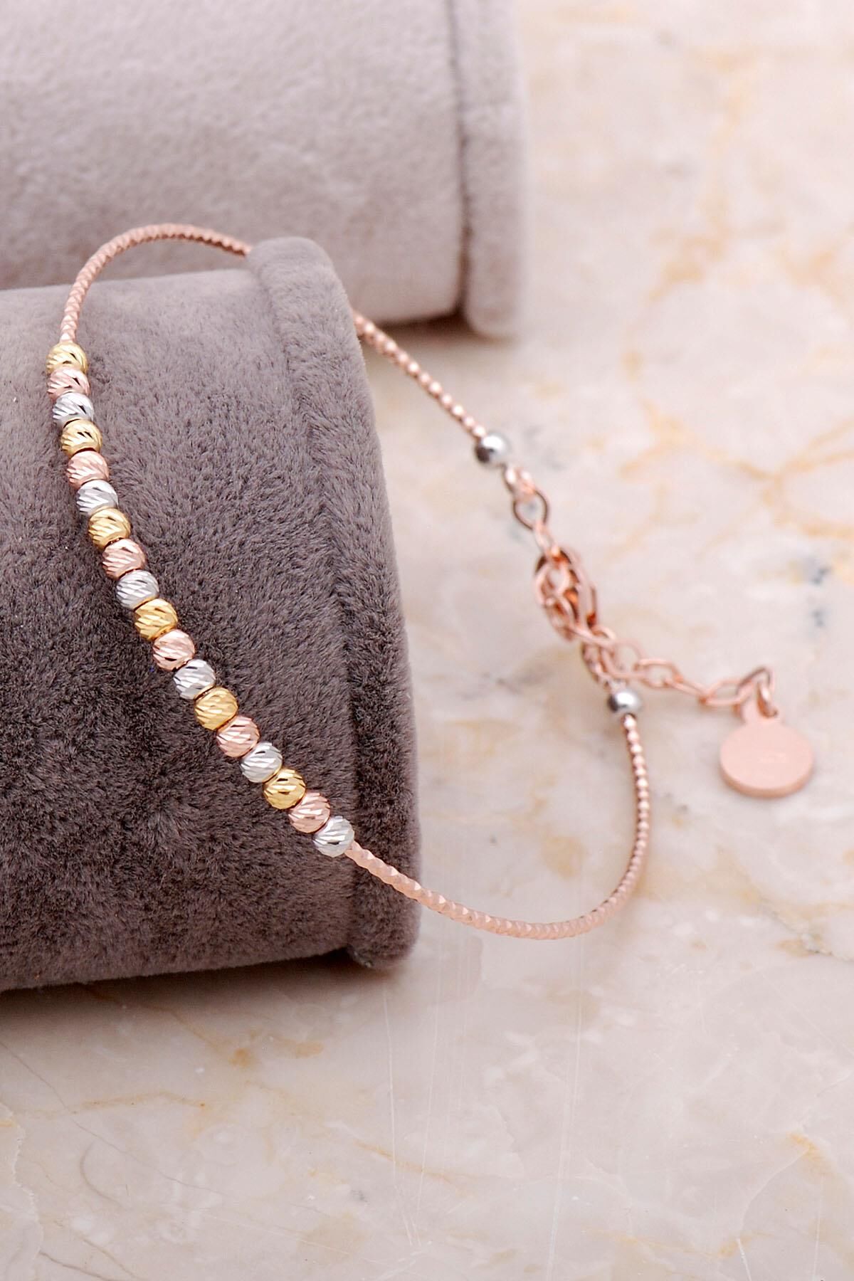 Dorika Rose Altın Yaldızlı 925 Ayar Gümüş Bilezik 3359