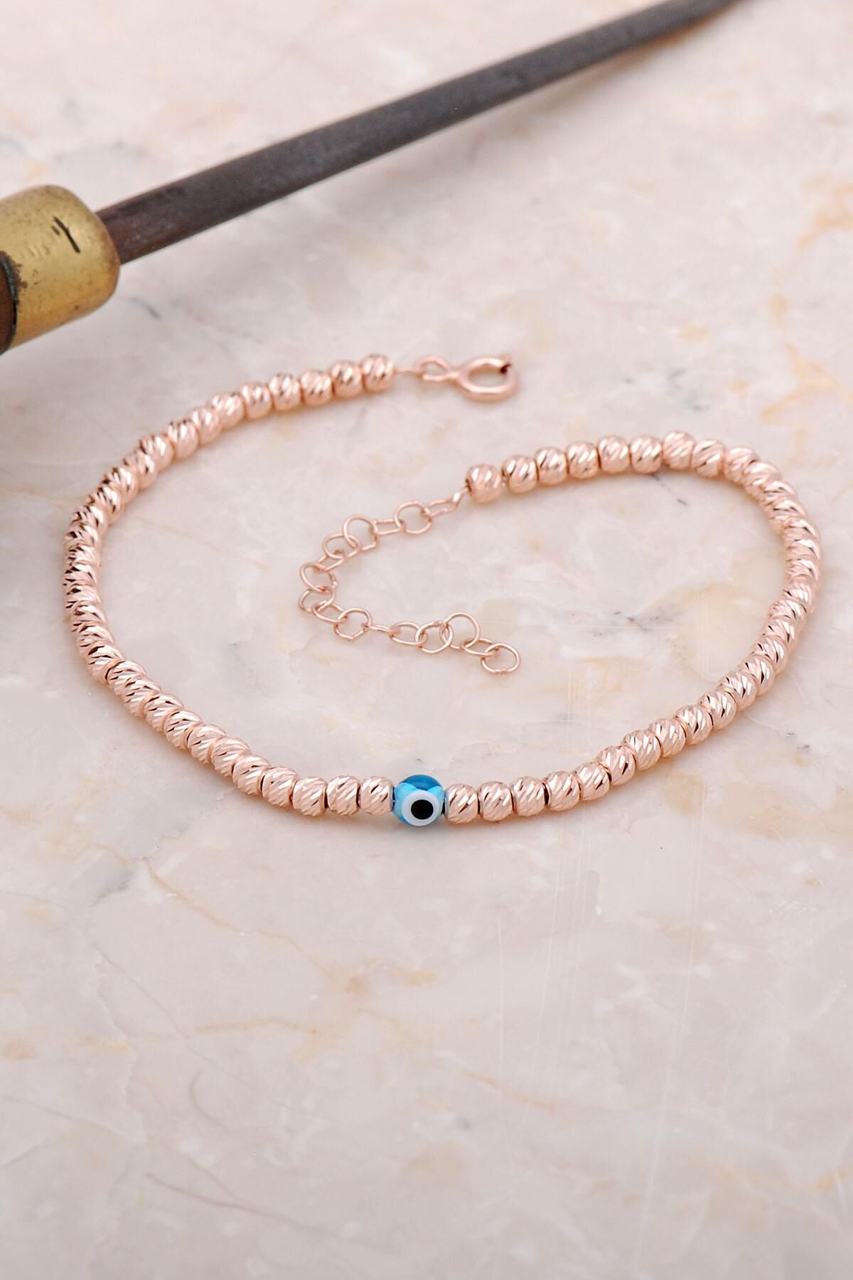 Dorika Rose Nazar Boncuklu 925 Ayar Gümüş Bileklik 3364