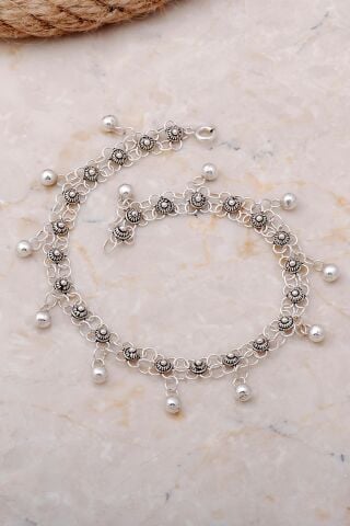 Kişniş Akıtma Oksitli Elişi Gümüş Halhal 335