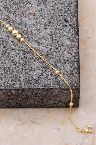 Toplu Altın Yaldızlı Gümüş Halhal 339