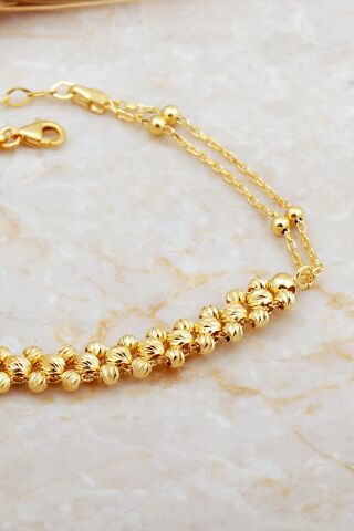 Dorissa Sıra Toplu Altın Yaldızlı Gümüş Bileklik 4689