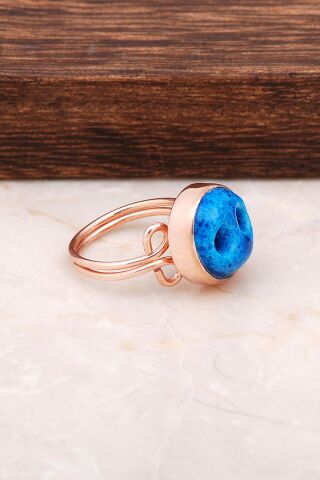 Süryani Nazar Boncuğu Rose Gümüş Yüzük 2902