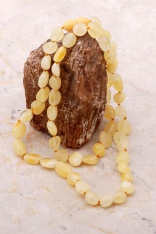 Damla Kehribar Dizgi 60 Cm Kolye 7112