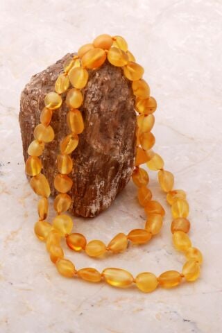 Damla Kehribar Dizgi 60 Cm Kolye 7113