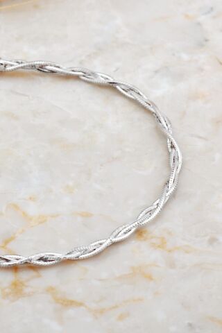 İtalyan Örgü Zincir 18 Cm Rodyumlu Gümüş Bileklik 4692