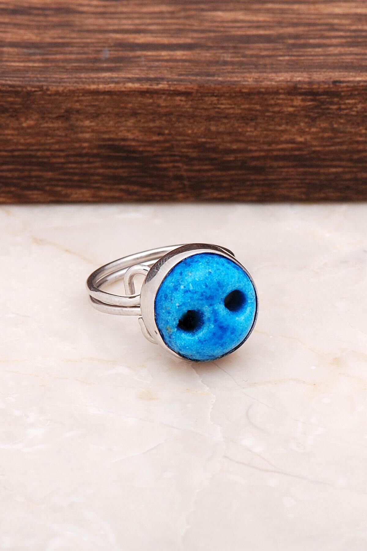 Süryani Nazar Boncuğu Gümüş Yüzük 2901