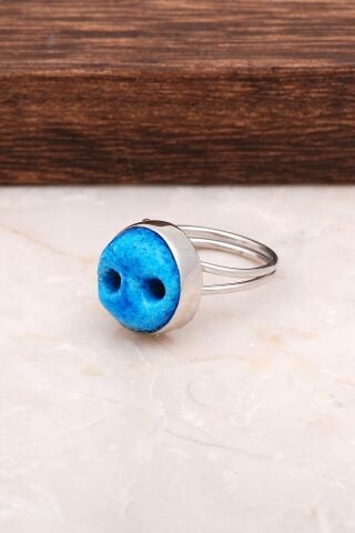 Süryani Nazar Boncuğu Gümüş Yüzük 2901