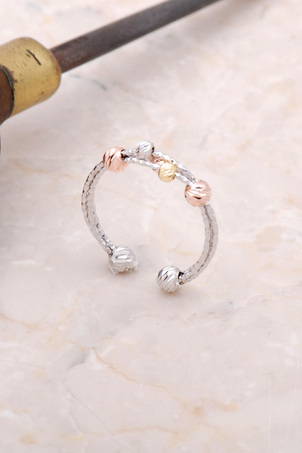 Dorica Renkli Toplu Gümüş Yüzük 3002