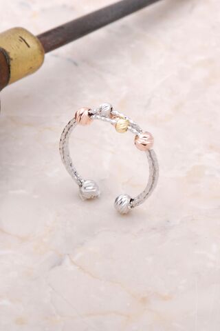 Dorika Renkli Toplu 925 Ayar Gümüş Yüzük 3002