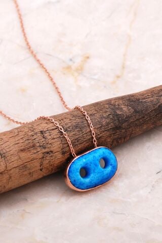 Süryani Nazar Boncuğu Rose Gümüş Kolye 6650